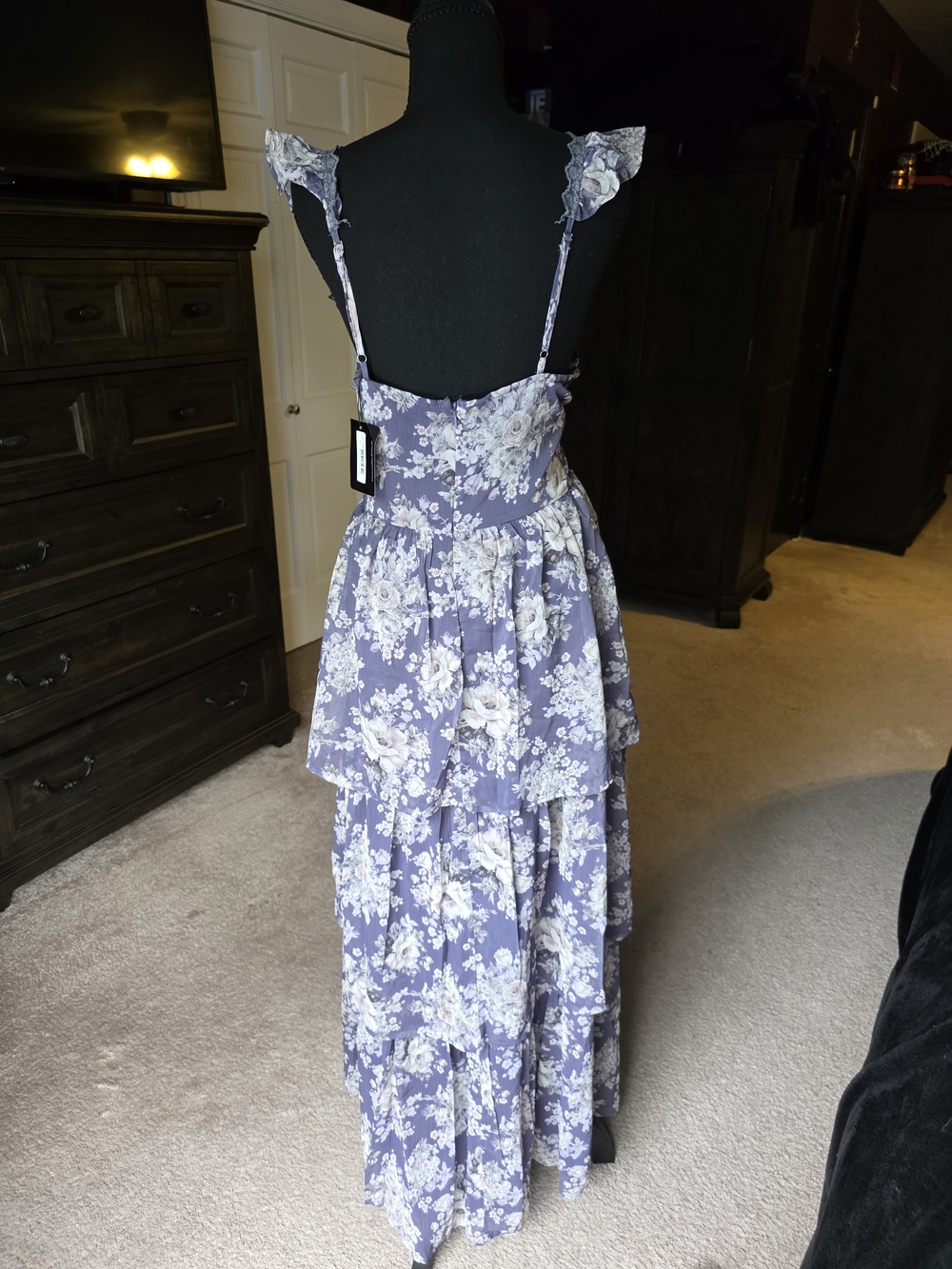 Jade by Jane Katie Floral Tiered Maxi Dress 1X NWT Cottagecore Lavender Coquette - Picture 5 of 6